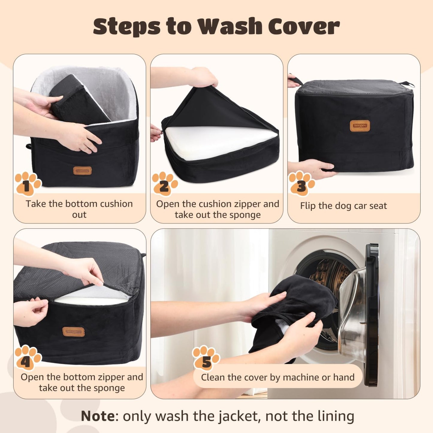 Nobleza Dog Car Seat, Warm Elavated Dog Booster Sofa Seat Non-Slip Travel Bed for Car Truck SUV with Adjustable Safety Buckle Storage Pockets, Washable Detachable Elevated for Small Medium Pet Outing