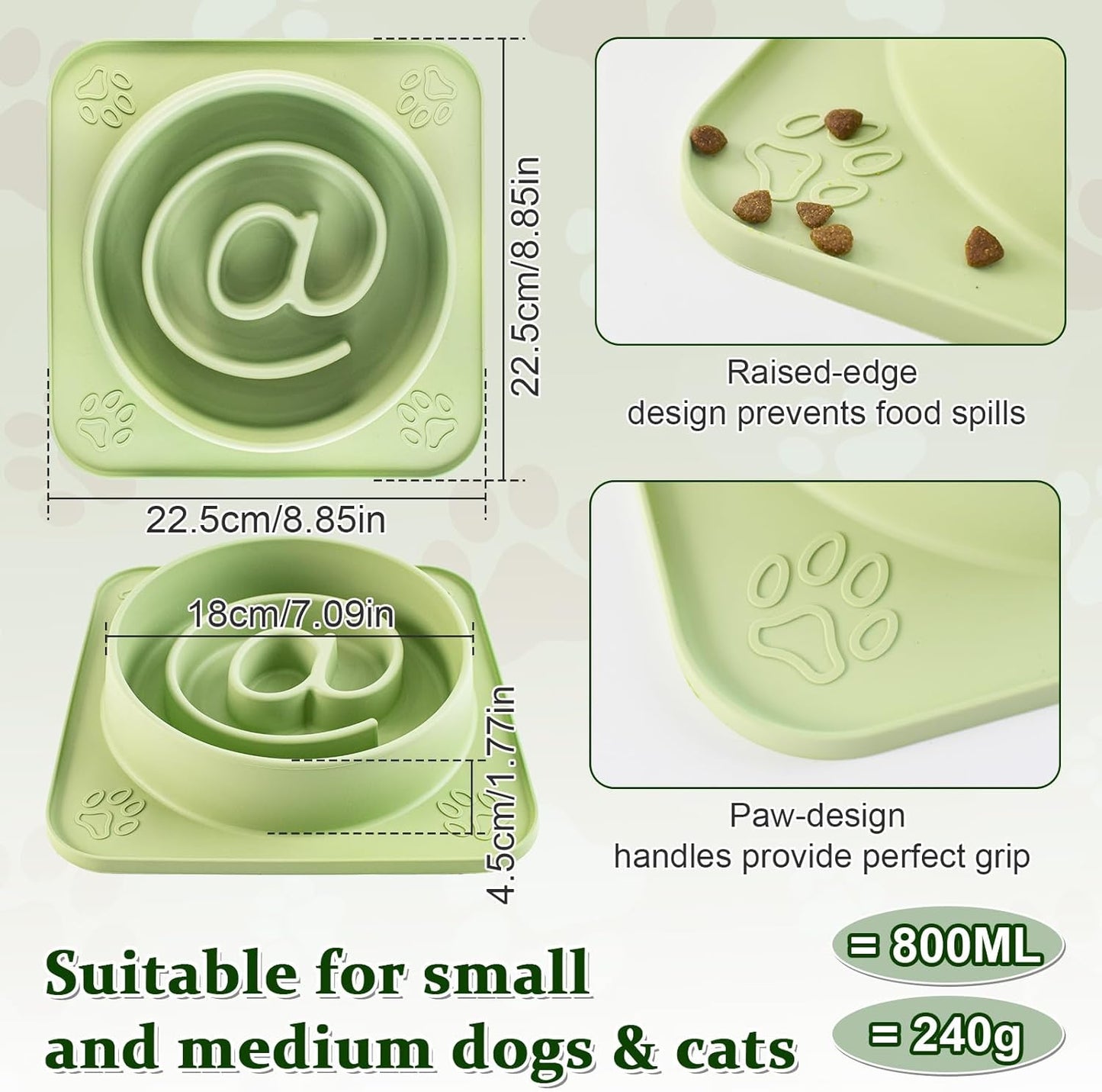 Slow Feeder Dog Bowls,Anti-Choking Silicone Puzzle Dog Food Bowl with Non-Slip Suction Cups,Slow Feeder Promotes Healthy Slow Eating,Ideal for Large Medium Small Dogs & Cats,Dishwasher Microwave Safe