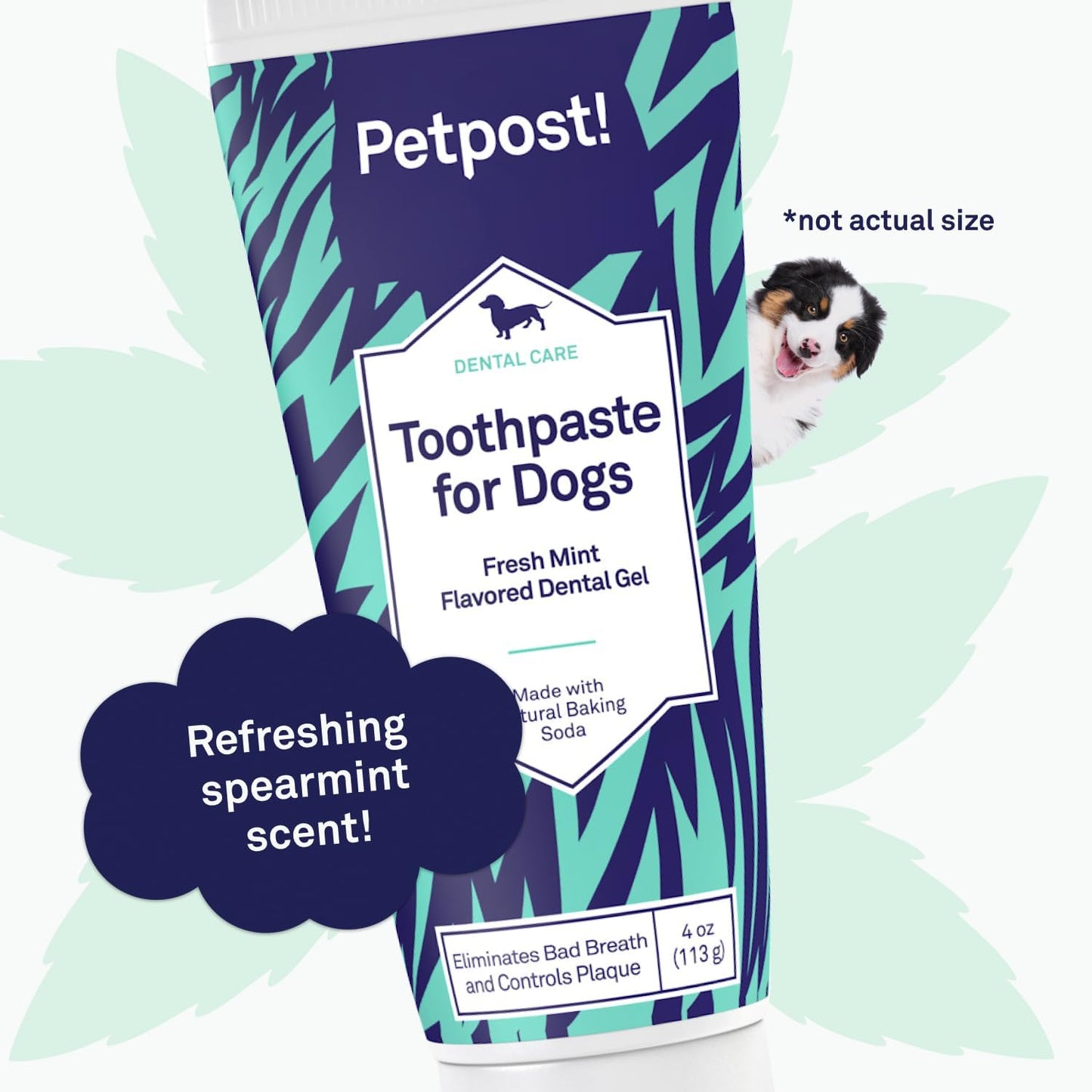Petpost | Toothpaste for Dogs - Coconut Oil and Baking Soda Based Dental Gel That Naturally Eliminates Bad Breath - Dirt, Gunk, and Tooth Buildup Gone - Mint Flavor 4 oz.