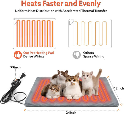 Large Heated Cat House for Outdoor Cats in Winter, Weatherproof & Elevated Outdoor Feral Cat Houses with Pet Heating Pad Bed, Outside Cat House for Stray Barn Cat