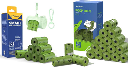 Poop Bag Dispenser & 375 Poop Bags Refill