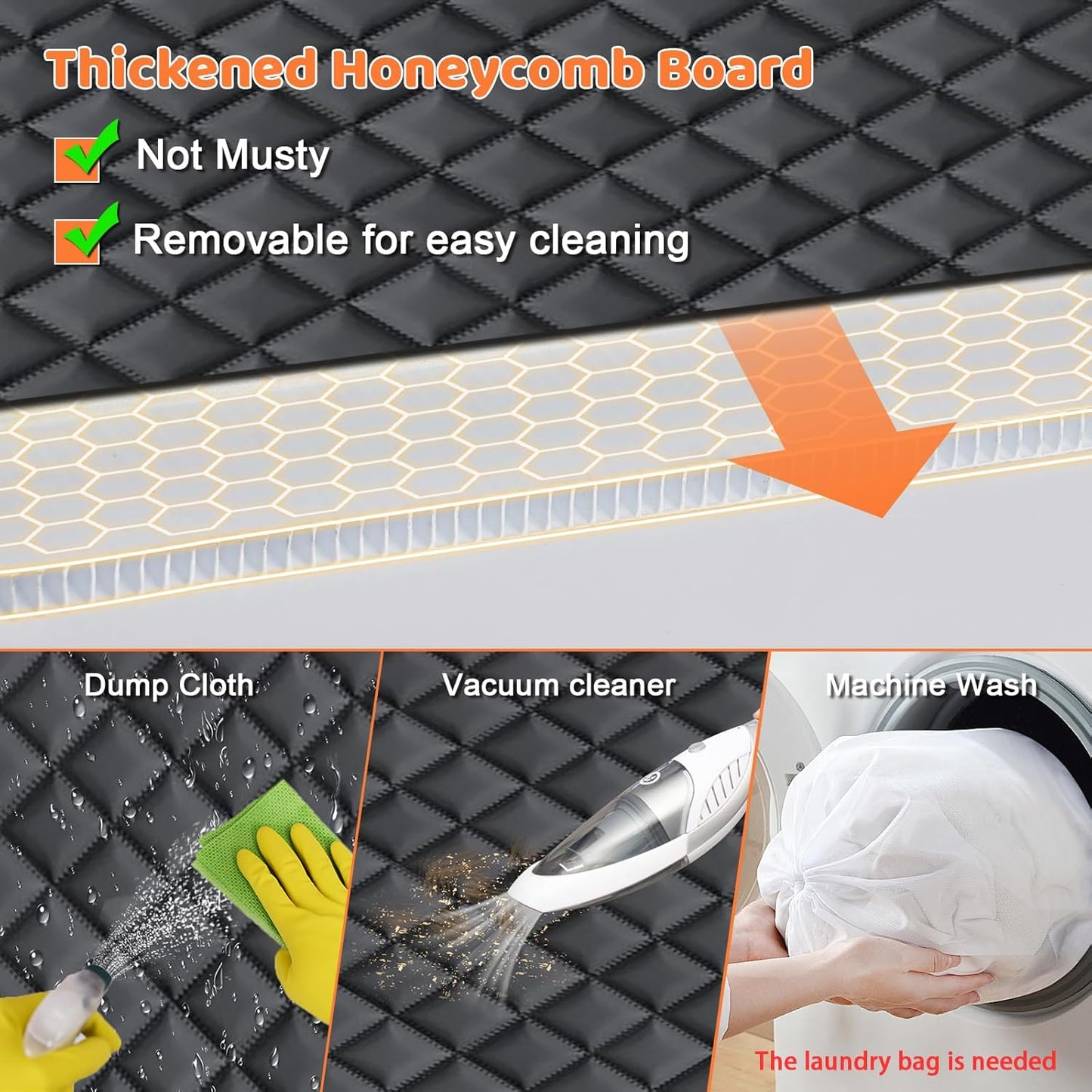 URPOWER Back Seat Extender for Dogs - Hard Bottom Dog Car Seat Cover with 1PC Leak-Proof Pee Pad, Dog Hammock for Car, SUV, and Mid-Size Truck, Pet Rear Seat Protector Dogs Travel Bed