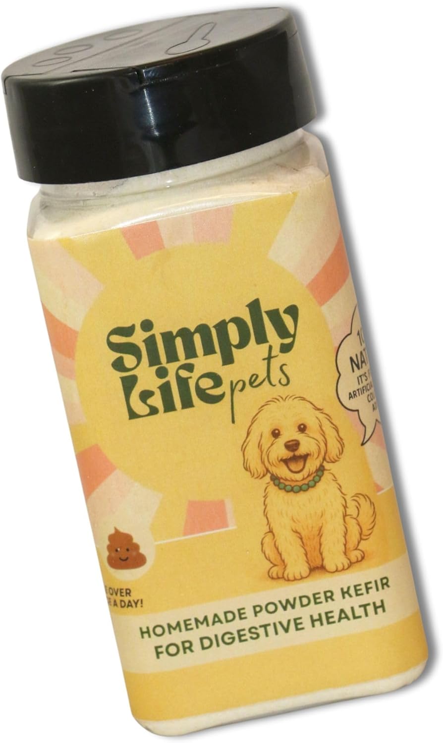 Simply Life Pets Kefir Powder Probiotic for Dogs & Cats, Freeze-Dried – Natural Digestive & Immune Support (1oz)