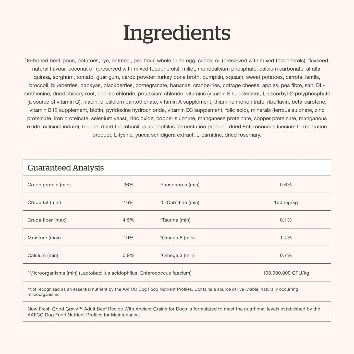 Now Fresh Good Gravy Premium Dry Dog Food with Grass-Fed Beef & Ancient Grains, Healthy Kibble for Adults Coated in Bone Broth – Just Add Water to Moisten, Made with Real Red Meat, 3.5 lb Bag