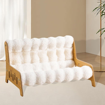 Cat Sofa Bed Chair Wooden Frame Pet Sleeping Beds Cat Couch Puppy Kennel, XXL