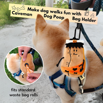 Dog Poop Bag Holder for Leash with Waste Bags and Keychain Clip & A Christmas Greeting Card