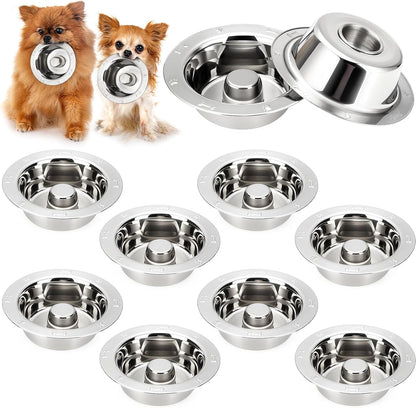 8 Pcs Small Stainless Steel Puppy Bowls Bulk 6 Inch Puppy Feeding Weaning Bowls Slow Feeder Cat Rabbit Multiple Puppies Feeder Whelping Dishes Set for Small Dogs, Kittens, Whelping Supplies
