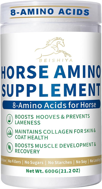 Horse Supplement for Joint, Hoof, and Coat Health, 8 Amino Acids for Horses, 30-Day Fast Results, XL Power Formula Boost Hooves & Prevent Lameness, Immune Health, Muscle Growth, 110-Day Supply
