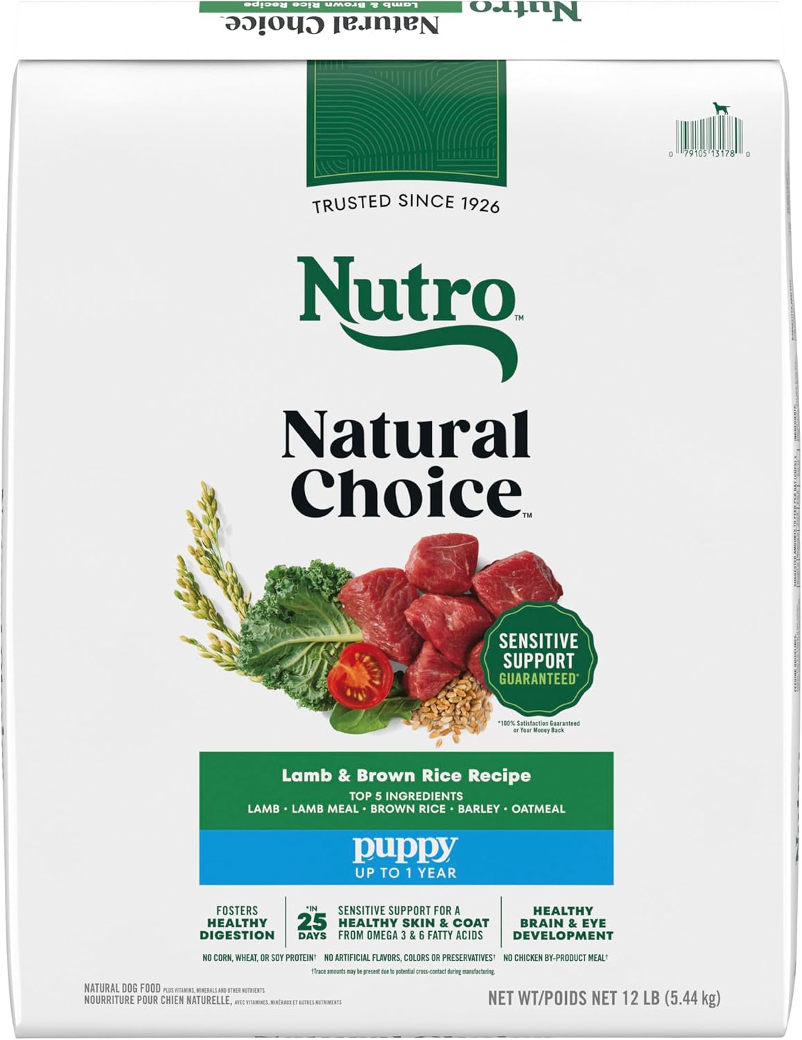 Nutro Natural Choice Puppy Food Dry, Lamb & Brown Rice Recipe, 12 lb. Bag