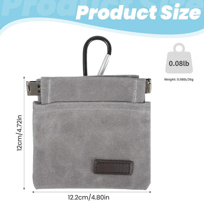 Dog Treat Pouch, Hand Free Dog Training Treat Pouch with Carabiner Portable Auto Closing Pet Walking Bag for Travel or Outdoor Use Pocket Sized Training Holder Pets Feed Snack Reward Pocket (Grey)