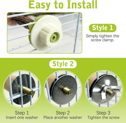 PINVNBY 2 Pcs Bendable Bird Perches & Wooden Perch Simulation Branch Parrot Perch Stand with Green Leaf Hanging Paw Grinding Fork Cage Accessories for Parakeet Budgie Finch Cockatiel Conure (Large)