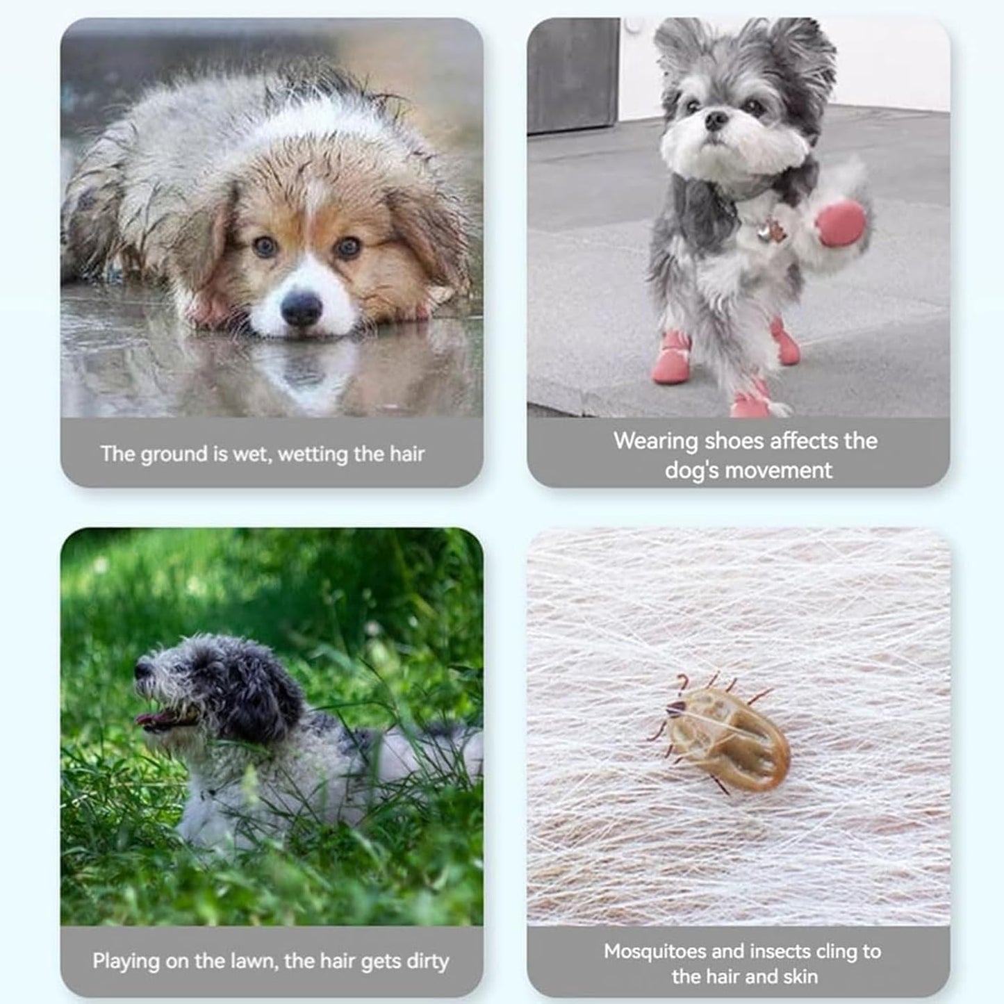 Anti Dirt Pants for Dogs Outdoor Dust-Proof Dog Pants Waterproof Boot Rain Boots with Suspender Anti-Slip Dog Paw Protector Shoes Adjustable Anti-Slip Boots for Walking Hiking (L)