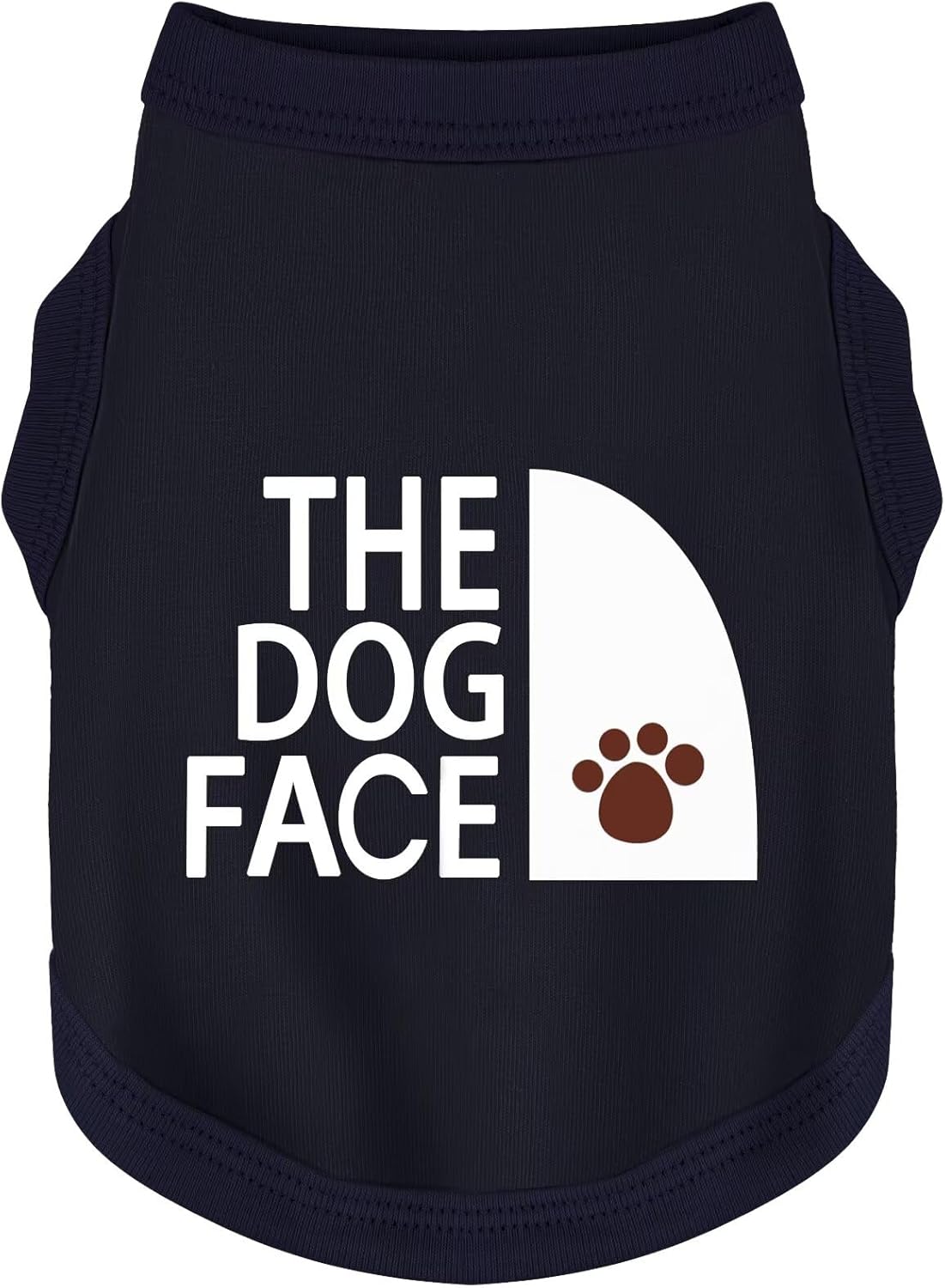 Personality Canine Attire: Soft, Lightweight Cotton Dog Clothes with 'The Dog Face' Print. Small and Medium Breeds, Perfect for Everyday Wear, Comfortable and Breathable Pet Shirt Dark Blue M