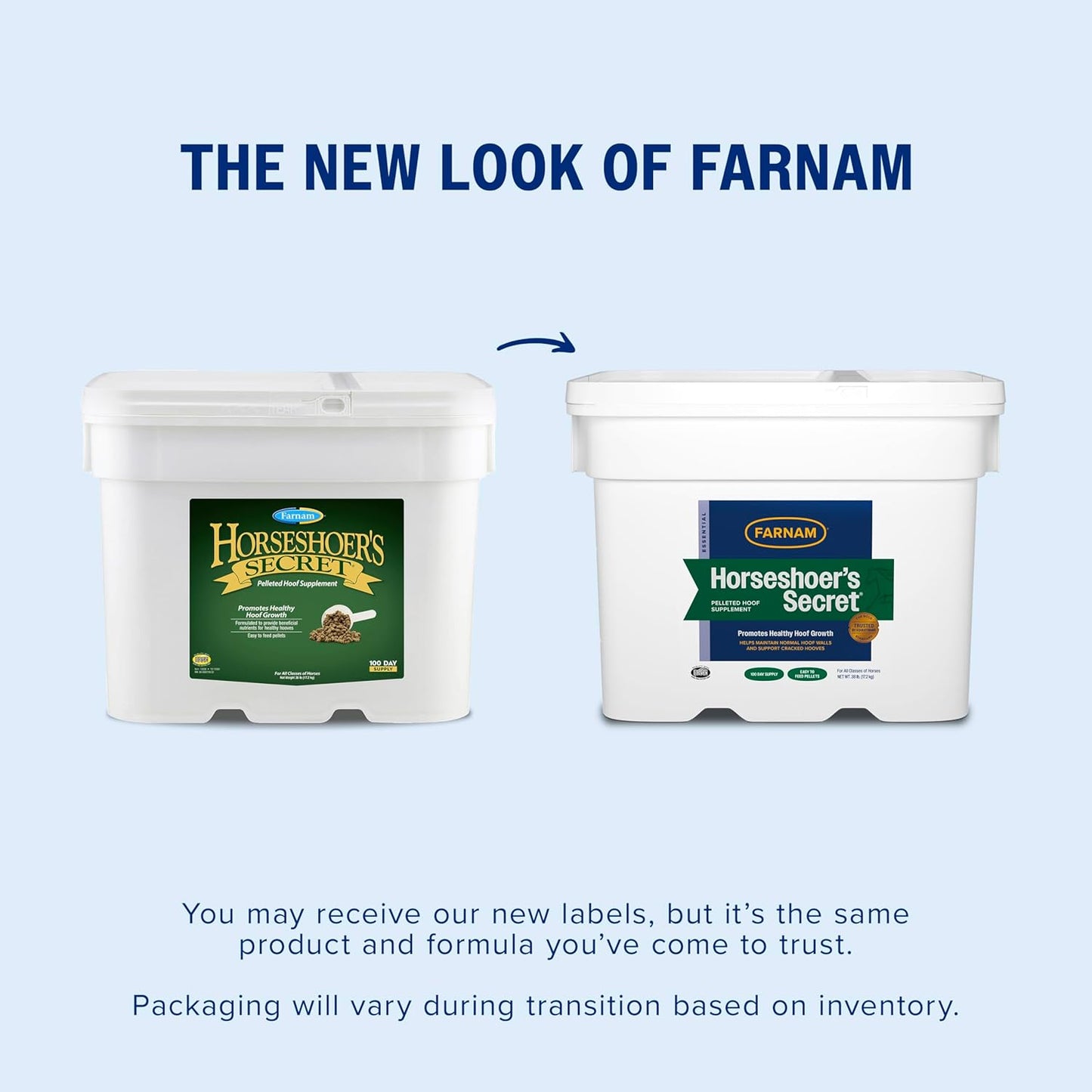 Farnam Horseshoer's Secret Pelleted Hoof Supplements, Promotes healthy hoof growth, maintains hoof walls & supports cracked hooves, 38 lbs., 100 day supply