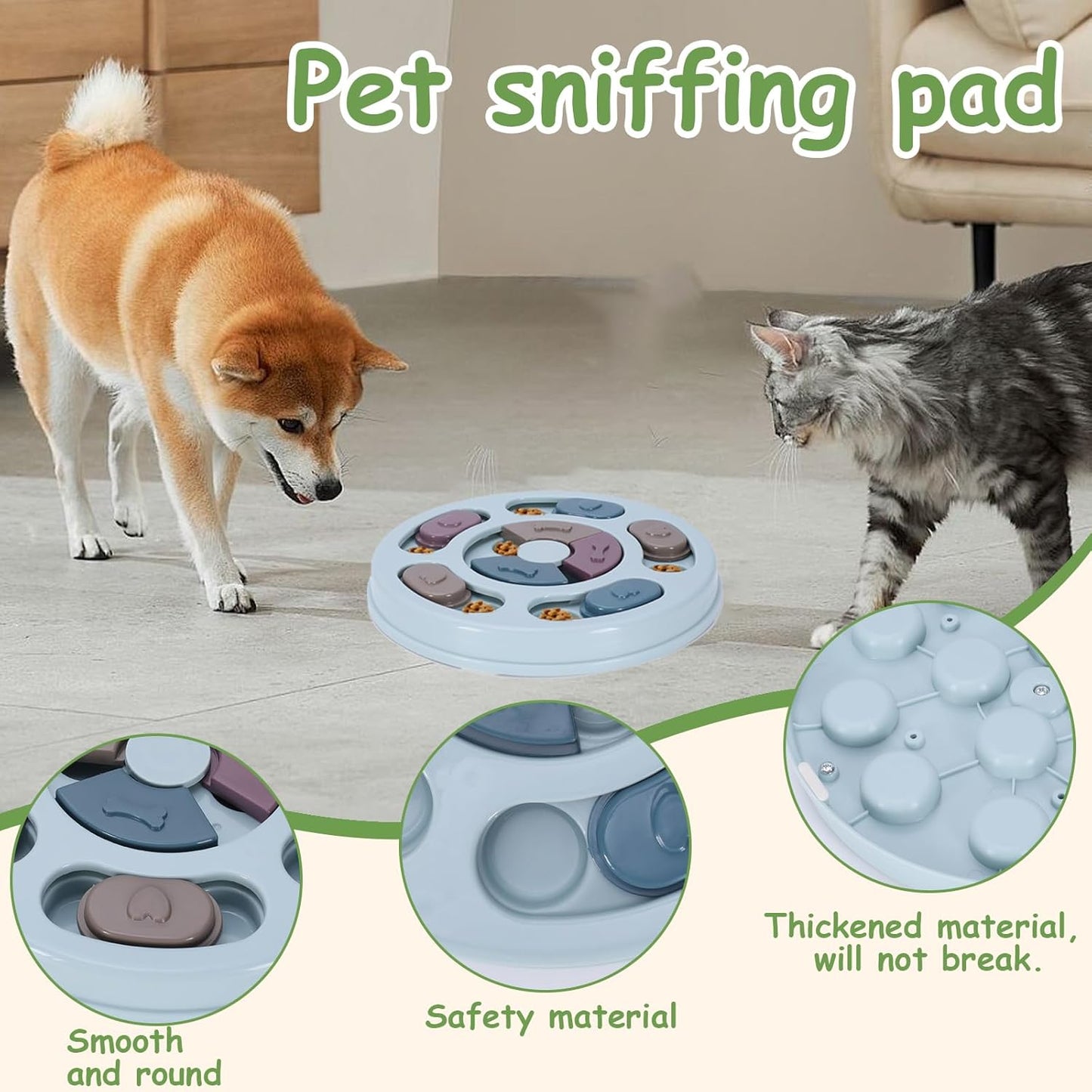 Lick Mat For Dogs,Dog Puzzle Toy,Stimulating Dog Toys,Puppy Slow Feeder Enrichment Toys,Stimulation Puzzles Food Bowl for Large Pet Treat Mat Mental Interactive Feeding Bowls Small Puppies Feeders