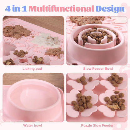 Silicone Lick Mat for Dogs & Cats – Slow Feeder Dog Bowl, Non-Slip Licking Mat for Large & Small Breeds, Puzzle Feeder & Snuffle Mat for Fast Eaters, Interactive Pet Food Mat