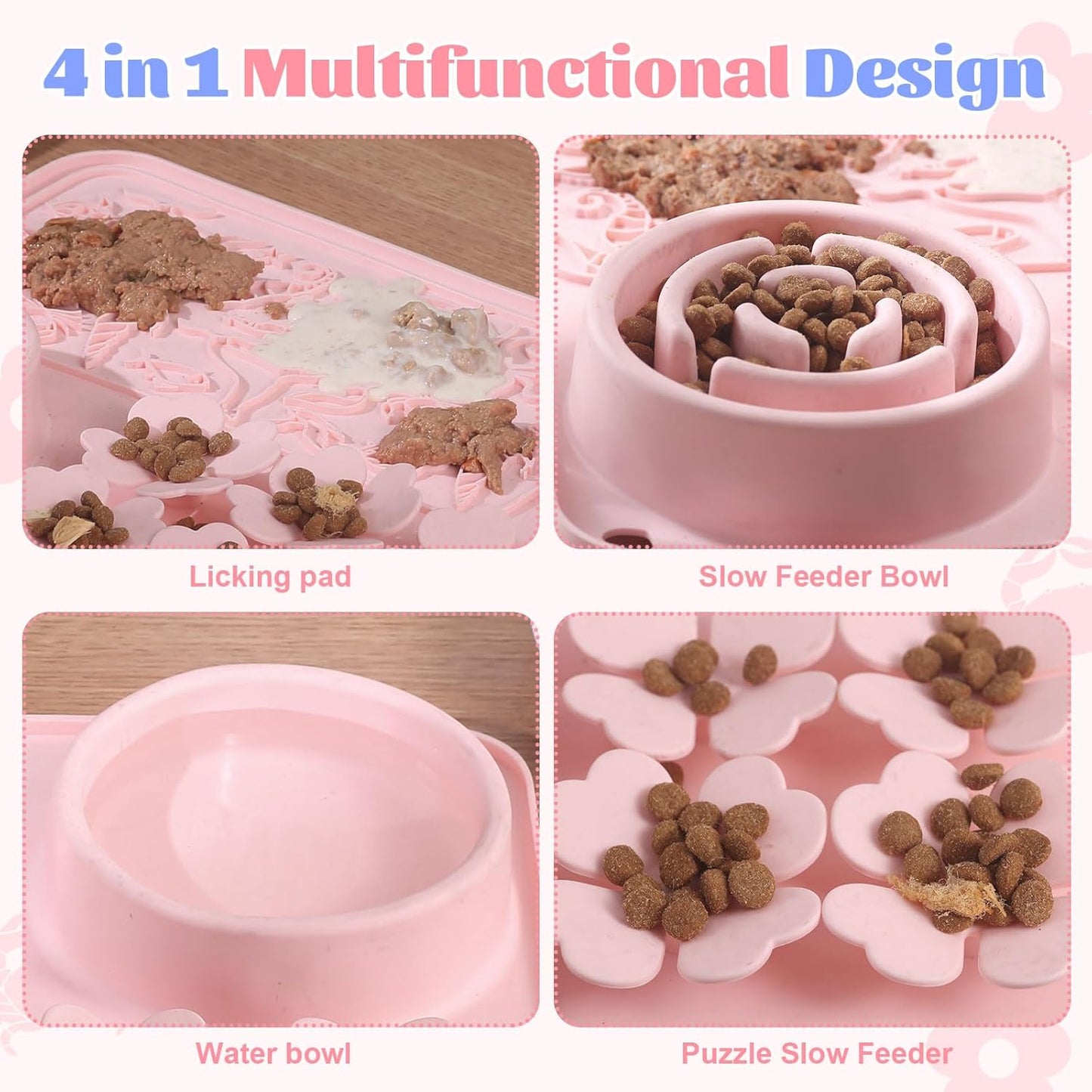 Silicone Lick Mat for Dogs & Cats – Slow Feeder Dog Bowl, Non-Slip Licking Mat for Large & Small Breeds, Puzzle Feeder & Snuffle Mat for Fast Eaters, Interactive Pet Food Mat