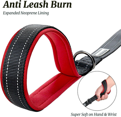 VIVAGLORY Dog Fleece Coat + Short Dog Leash, Easy to Take on and Off, Padded Neoprene & Heavy Duty