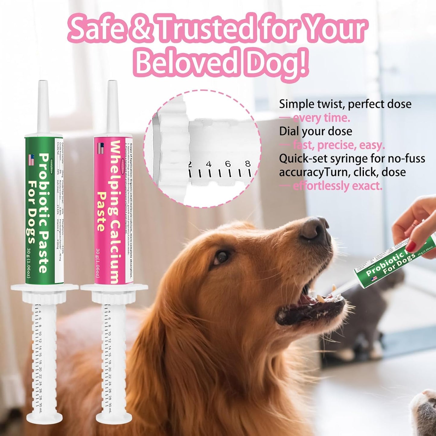 4 in 1 Whelping Kit for Dogs - Whelping Calcium Paste, Probiotic Paste, Fading Puppy Support & Puppy Milk Replacer - Essential Dog Whelping Supplies for Safe Delivery, Strong Puppies & Nursing Support