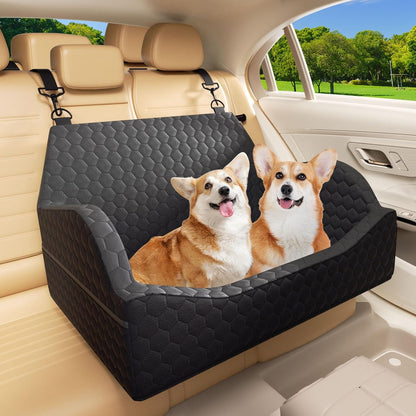 Dog Car Seat for Small Medium Dogs, Memory Foam Dog Booster Seat Elevated Cushion Seat for Dogs Under 55 lbs Pet Travel Bed