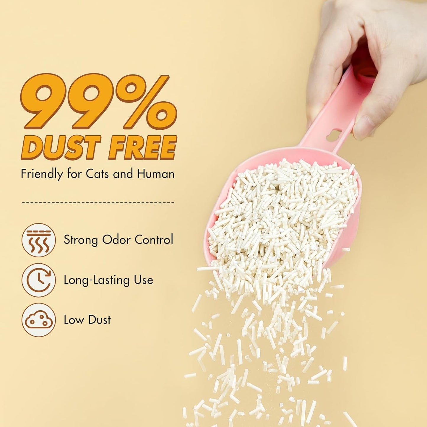 Happy & Polly Tofu Cat Litter – Fast Clumping, Flushable, Ultra Absorbent, Low Tracking, 100% Natural Raw Materials with Coconut Charcoal – 11 LB(5.5LB*2 Bags)