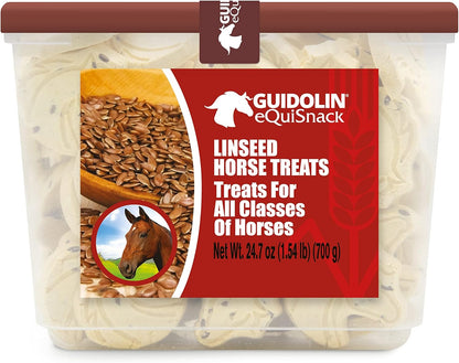 Horse Natural Treats with Superfoods and Real Fruit Pieces, No Sugar Added, Handmade in Italy - 1,54 LB (Linseed)