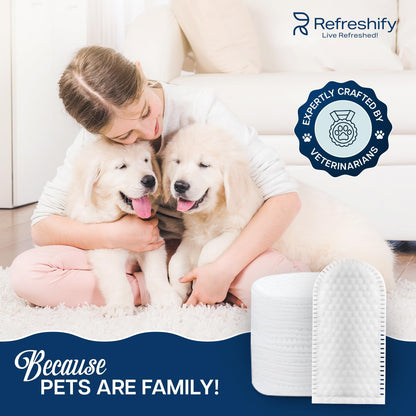 Dog Teeth Cleaning Wipes - 100 Value Pack - Fresh Mint Dog Dental Wipes, Vet Formulated Pet Teeth Cleaning Finger Wipes for Dogs & Cats – Effective Dog Teeth Cleaning, Plaque & Tartar Solution