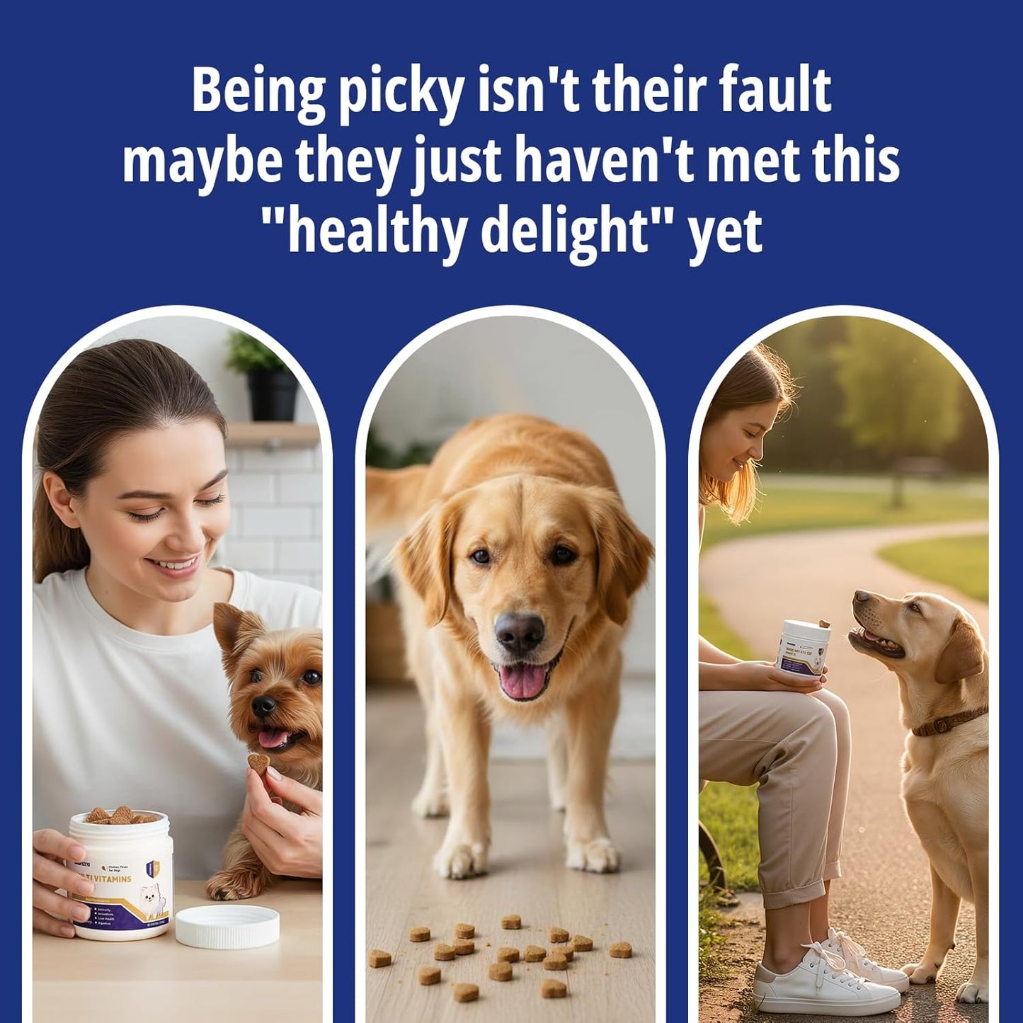 Dog Multivitamin Chewable Dog Vitamins and Supplements with MSM & Glucosamine, Omegas 3 for Gut Health Joint Support Skin & Coat Heart Health Digestion Immune System - Chicken Flavored, 90 Ct