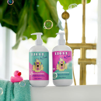 Floof by Brodie Everydog Nourishing Dog and Cat Conditioner for All Coat Types, Moisturizing and Detangling with Aloe, Oat Milk, Plant Based Emolients for Shiny Soft Smooth Coat (16 oz)