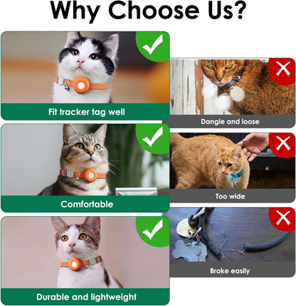 Cat GPS Tracker, Smart Cat GPS Tracker Compatible with Apple Find My App (Only iOS), No Monthly Fee, Waterproof, Breakaway Collar Included
