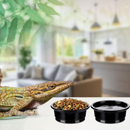 Maxcheck 500 Pcs 0.5 oz Gecko Feeding Cups Small Gecko Food and Water Cups Reptile Feeding Bowls Plastic Bearded Dragon Food Bowl for Lizard Small Pet Ledge Accessories (Black)