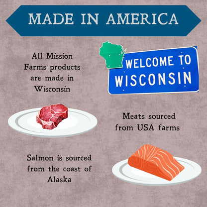 Mission Farms Raw Freeze-Dried Dog Food – Chicken & Salmon with Pumpkin, 14oz Each, Grain-Free, All-Natural