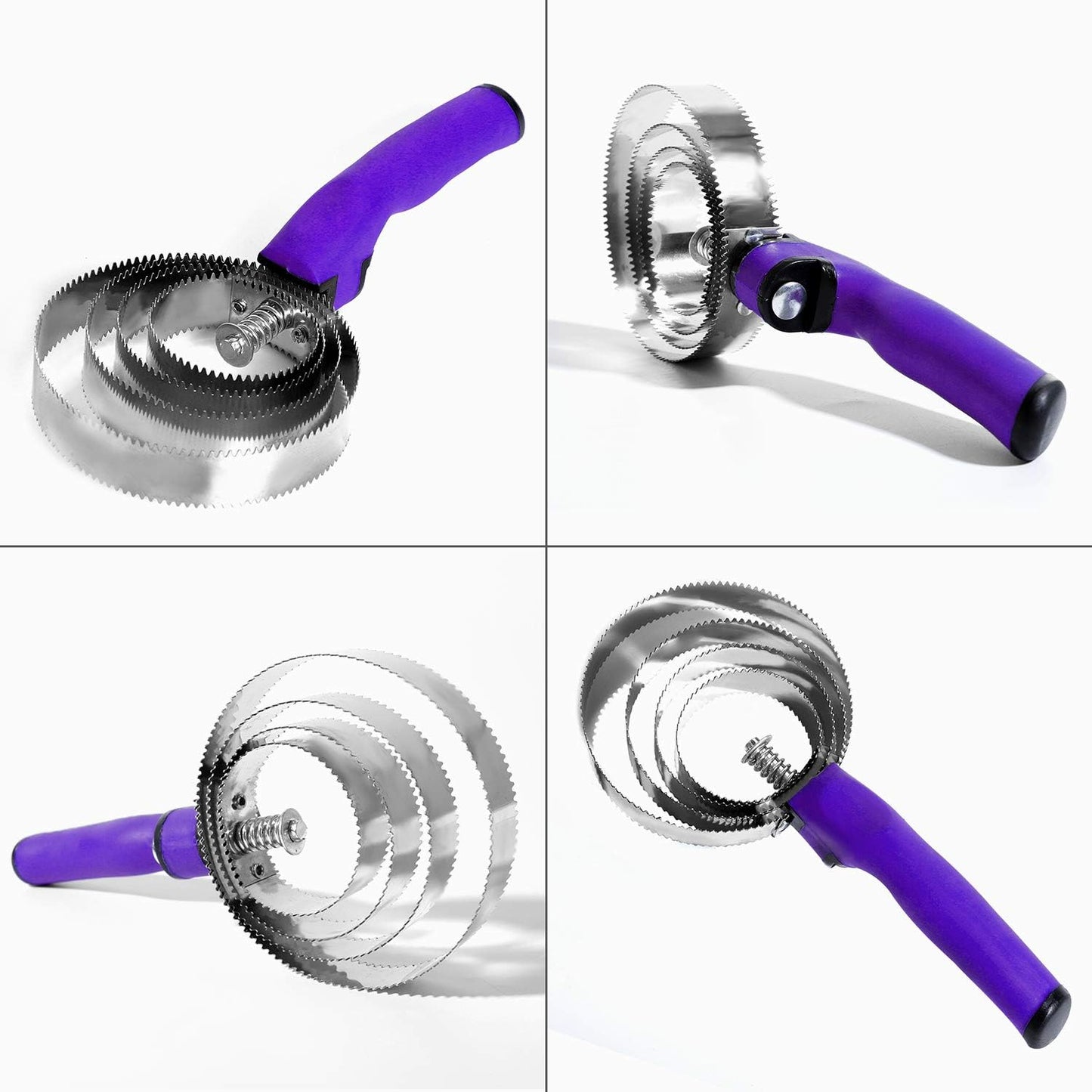 Reversible Stainless Steel Curry Comb with Soft Touch Grip (Purple)