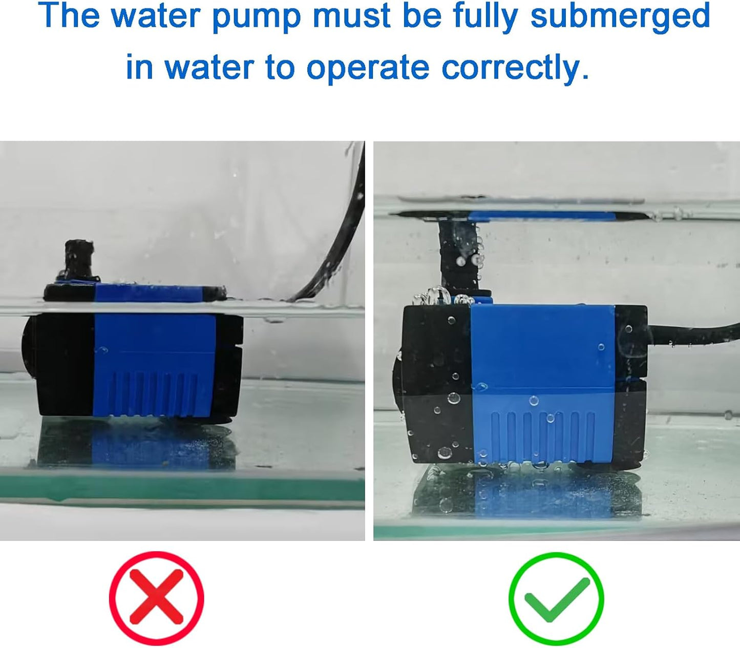 AQUANEAT Small Fountain Pump, 80 GPH Mini Submersible Water Pump with 3.3 ft Tubing, for Aquarium Fish Tank, Pet Water Fountain, Hydroponics, Pond Waterfall Filter Pump