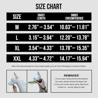 OneTigris Dog Muzzle, Military-Grade Soft Muzzles, Reflective Breathable Adjustable Dog Muzzle for Medium Large Sized Dogs, Prevent Biting Chewing Fighting, Allow Panting Drinking