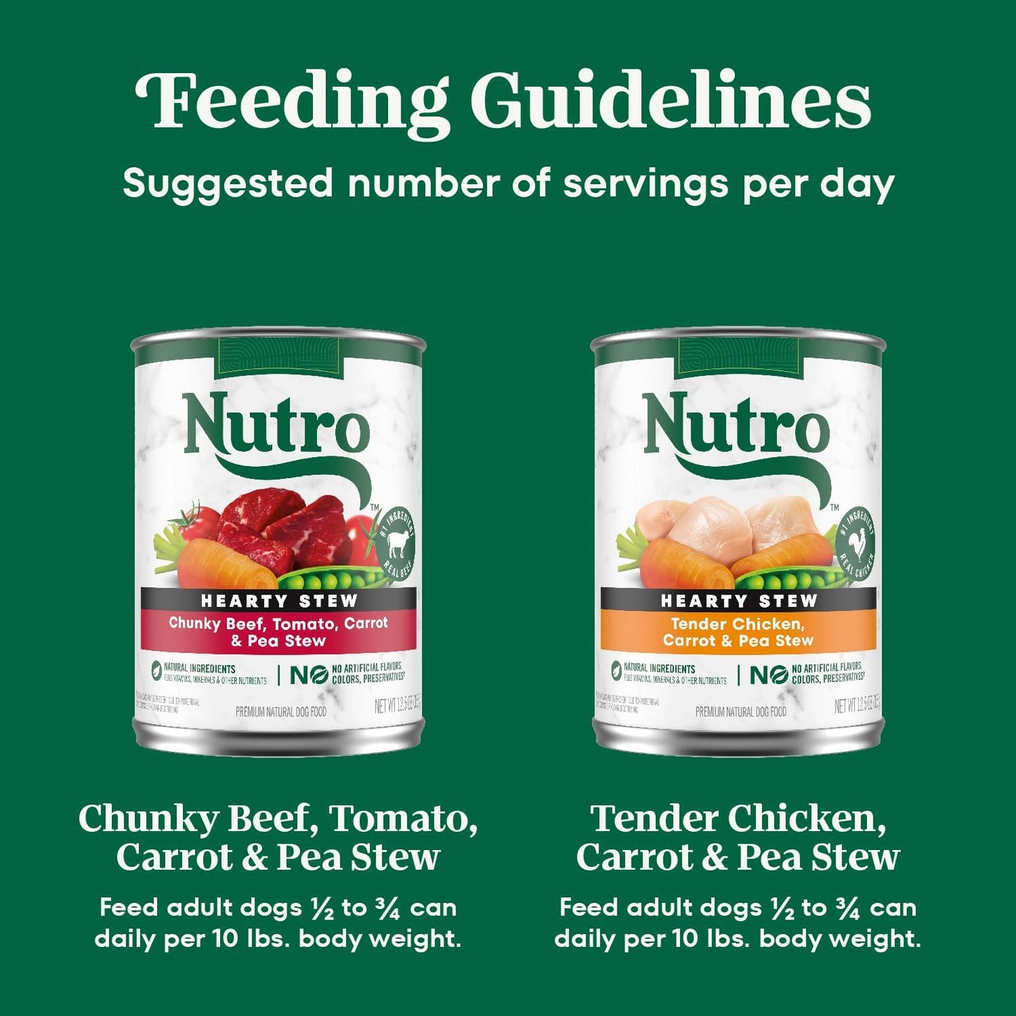 Nutro Hearty Stew Adult Natural Grain Free Wet Dog Food Cuts in Gravy Chicken Beef Variety Pack, 12.5 oz Cans (12 Count, Pack of 1)
