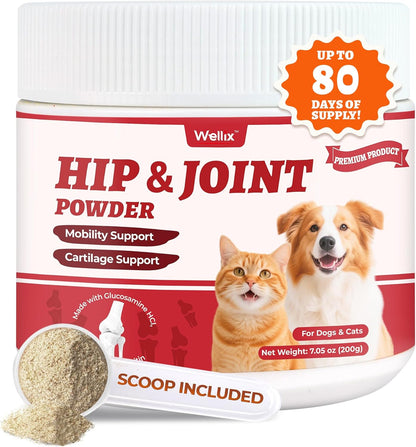 Wellix Large Hip & Joint Supplement for Dogs & Cats – Glucosamine Chondroitin MSM & Turmeric for Dogs – Dog Joint Health, Cat & Dog Arthritis Supplement, Chicken Chondroitin for Puppy & Kitten