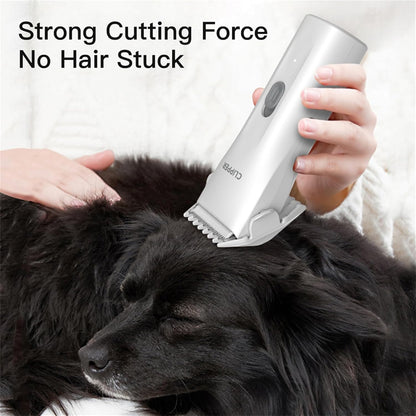 Prowerful Home Professional Dog Grooming Kit Clipper Low Noise USB Rechargeable Gifts for Dog Cat White,TS006