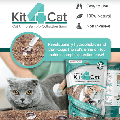 KIT4CAT 2lb Hydrophobic Litter Sand Cat Urine Sample Collection Kit (3 x 11oz Bags)