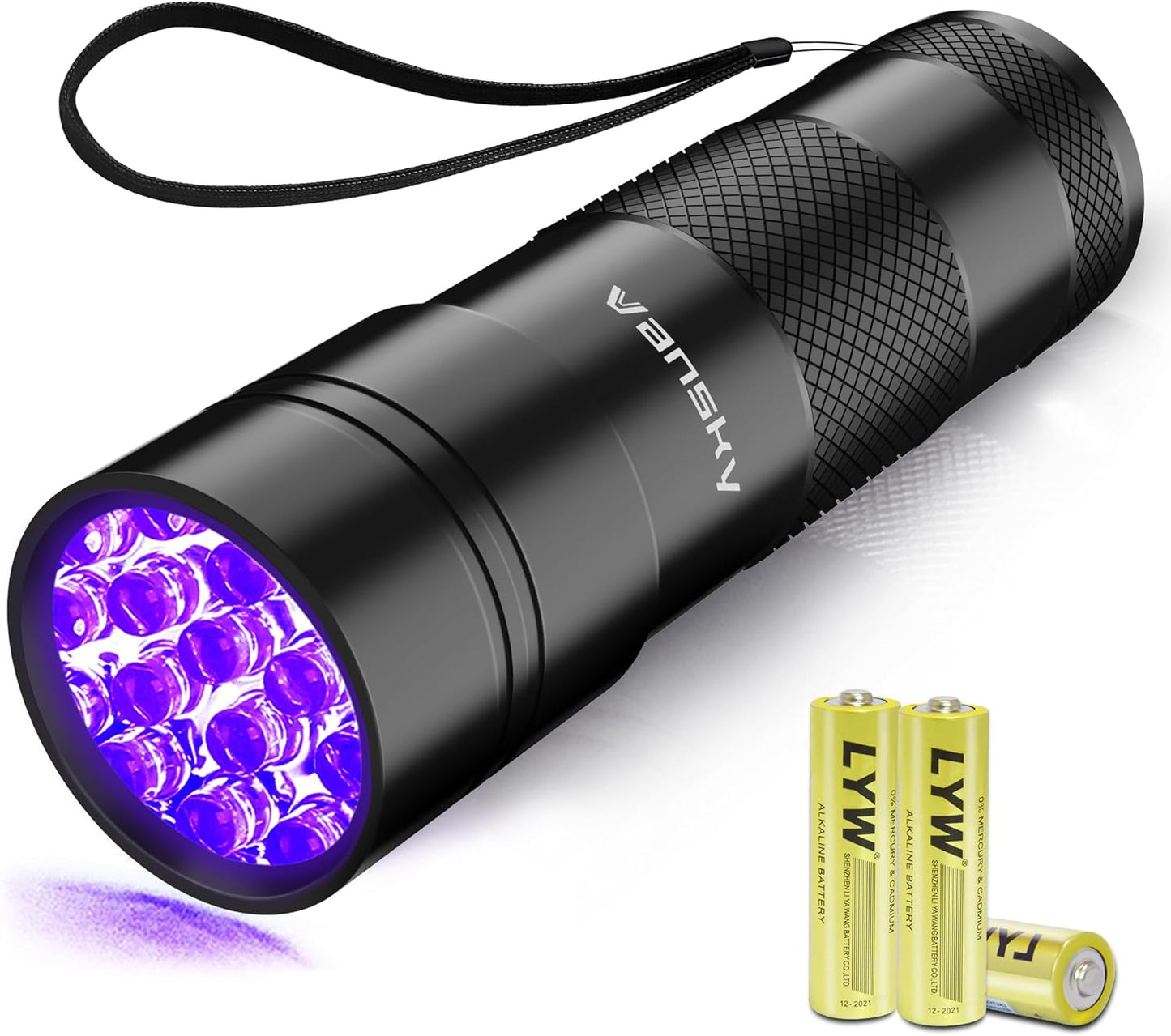Black Light UV Flashlight,Vansky Blacklight 12 LED Urine Detector For Dog/Cat/Pet Urine & Dry Stains and Bed Bug On Carpets/Rugs/Floor,Matching with Pet Odor Eliminator