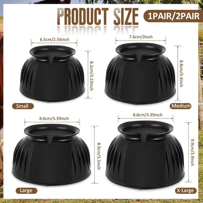 Abbylike Bell Boots for Horses 1 Pair/2 Pair Available, Protect Against Hoof Impact Trauma, Rubber Bell Boots Horse Care for Turnout, No Rub Design Wrap Hook and Loop