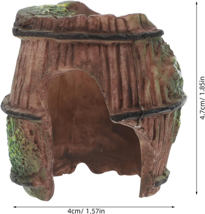 GLEAVI Reptile Hide Cave Habitat Decor Plastic Leopard Gecko Tank Reptile Rock Hideout Small Spider Scorpion Shelter for Bearded Dragon and Turtle Basking Platform