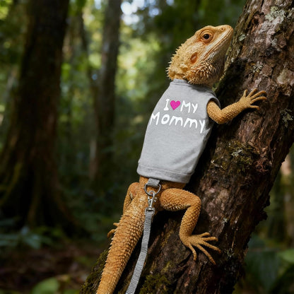 Adjustable Bearded Dragon Harness & Leash Set with Costume Clothes – Handmade Reptile Walking Outfit for Lizards, Chameleons, Small Pets & Guinea Pigs, Halloween Photo Prop & Dress-Up