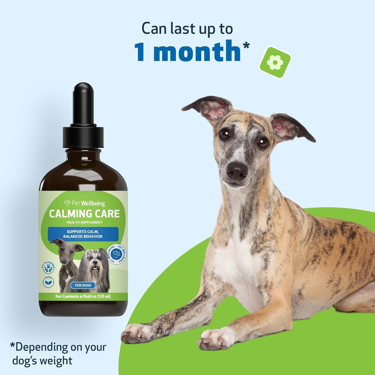 Pet Wellbeing Calming Care for Dogs - Veterinarian-Formulated - Calm Support, Relaxed Nervous System, Emotional Balance, Adaptogens - Herbal Supplement 4 oz (118 ml)