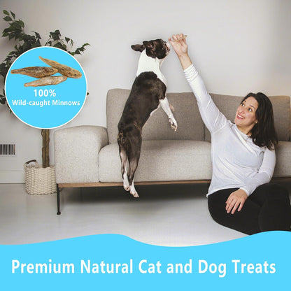 Minnows - 8.5 oz Freeze Dried Minnows for Cats & Dogs - 100% Natural Premium Cat & Dog Treat (8.5 OZ)