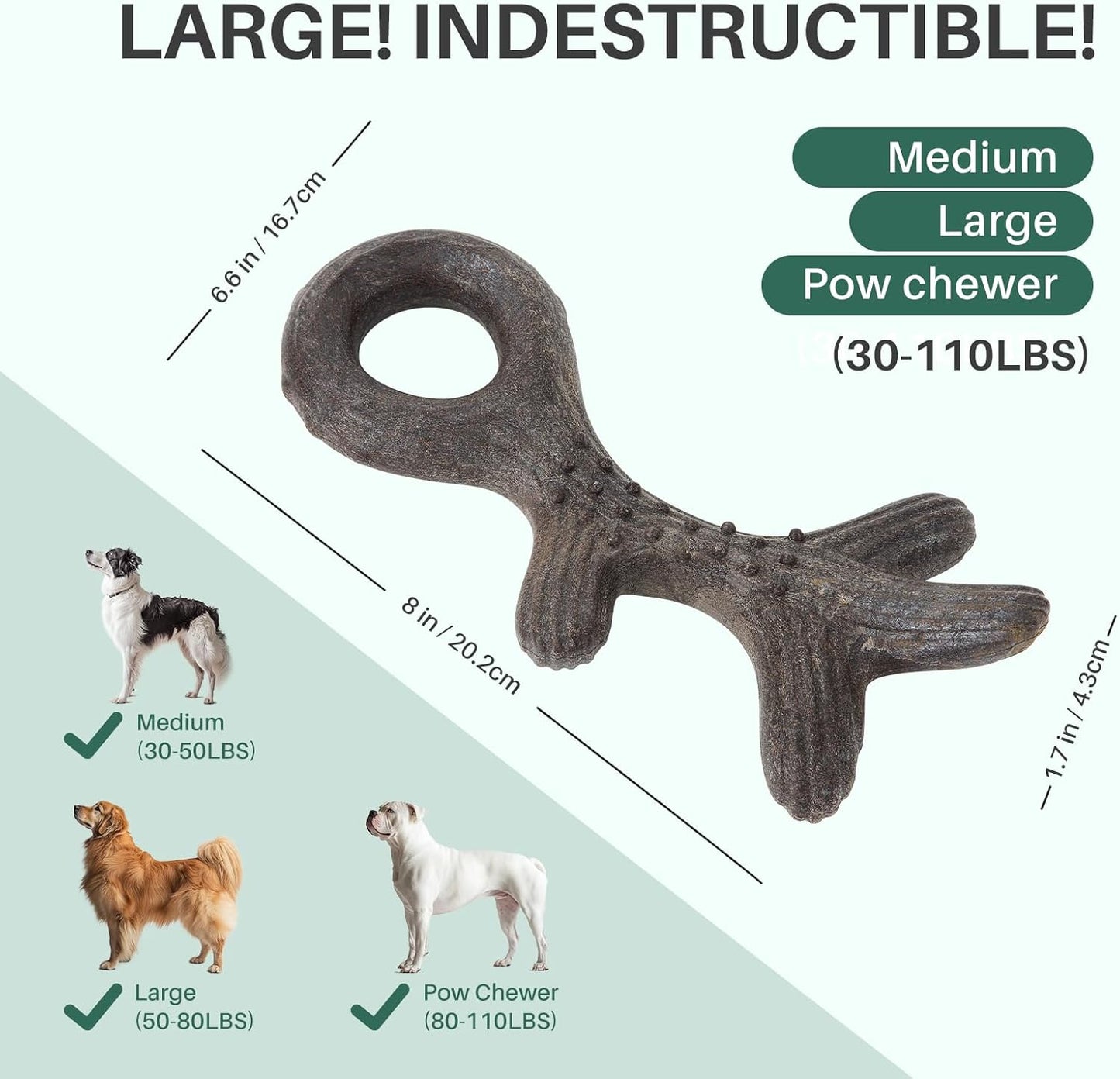 Gardner Pet Antler Dog Chew Toy, Long Lasting Interactive Dog Toys Add Shredded Coconut Nylon+TPR, Teeth Cleaning and Training Toy for Medium/Large Breed,Bacon Flavor