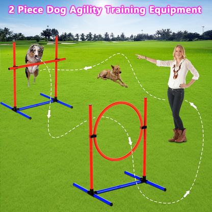 4-Set Dog Agility Training Equipment Course Backyard Set for Dogs, Dog Indoor Outdoor Backyard Agility Jumps Exercise Equipment