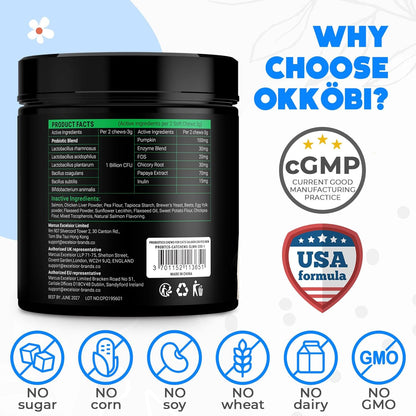 Probiotics for Cats Chews 200PCs - Digestive, Gut Health & Diarrhea Support - Probiotic Chews for Feline - Expert Approved US Formula with Cat Probiotics, Enzymes & Natural Ingredients - Salmon