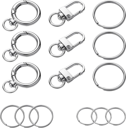 15Pcs Quick Clips Cat Dog Collar Clips, Dog Tag Rings for Pet, Dogs Tag Clip, Dogs Collar Tags Holder Ring Pet Tags Attachment Clip for Pets Silver