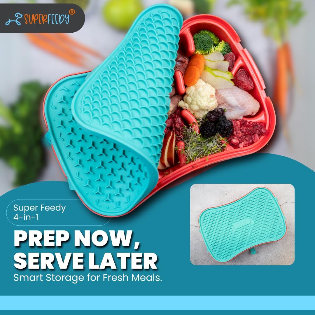 4-in-1 Slow Feeder Dog Bowl with Lick Mat – BPA-Free, Food Grade Silicone, Large Capacity for Large Dogs